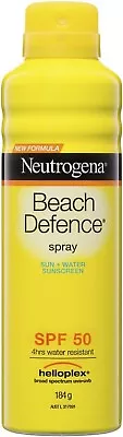 Neutrogena Beach Defence Sunscreen Spray SPF 50 184g Broad Spectrum Protection • $19