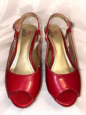 Very Volatile Womens BECCA Slingback Wedge Sandal Size 6 Red *N • $20.99