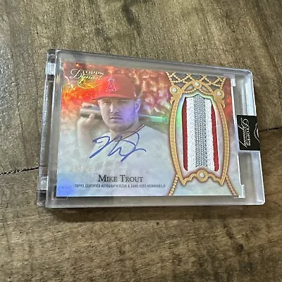 Mike Trout 2022 Topps Dynasty 3 Color Patch Autograph W/stitching  #4/10 Angels • $580