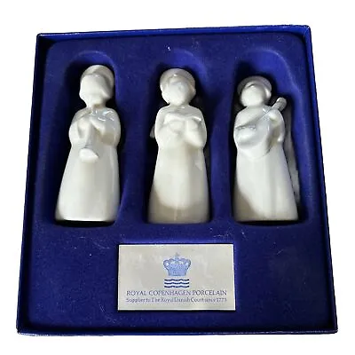 VTG Set Of 3  Royal Copenhagen Porcelain White Angel Musician Figurines Denmark • $16