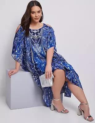 $38.08 • Buy Autograph Cold Shoulder Kaftan Maxi Dress Womens Plus Size Clothing  Dresses