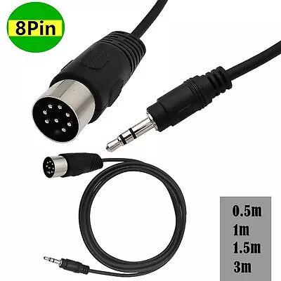 Din 8 Pin Din MIDI Male Plug To 3.5mm Mini Male Stereo Jack Audio Adapter Cable • $4.49