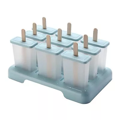 9 Cells Block Moulds Ice Cream Mold Icy Pole Jelly Pop Popsicle Maker Mould 1/2x • $16.78