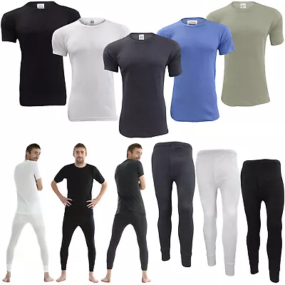 Mens Full Set Thermal Underwear Short Sleeve Shirt Vest Top & Long Johns Trouser • £4.99