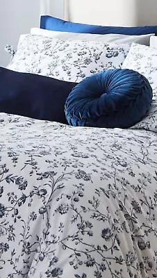 Laura Ashley Aria Midnight Blue Duvet Cover And Pillowcase Set • £85