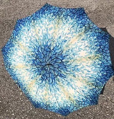 Vintage Umbrella Parasol (as Is) W/ Blue & Black Unique Hard Plastic Handle • $28