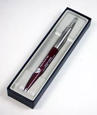 Vintage 1996 PARKER JOTTER Ballpoint Pen Maroon Plastic & Brushed Steel W/Ad New • $12.99