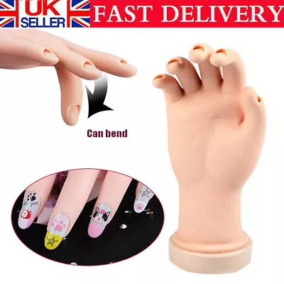 UK Practice Nail Art Trainer Training Fake Hand Manicure Tool Hand Model Display • £9.65