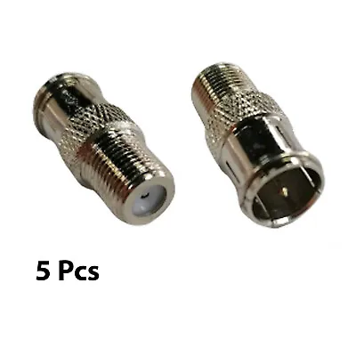 5 Pack X F-type Quick Push-On Adapter Male - Female Coax Coaxial Cable Connector • $7.06