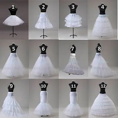 New Wedding Petticoat Crinoline Underskirt Hoop/Hoopless/Fishtail Slips Dresses • £15.99