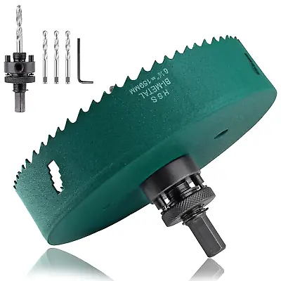 6-1/4 Inch 159Mm Hole Saw With Heavy Duty Arbor HSS Bi-Metal 6-1/4? (159Mm) • $39.46