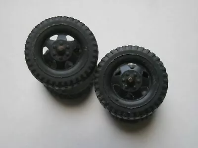 Vintage 4 Plastic Replacement Wheels & 2 Axels For Marx Hubley Tonka Toys • $21.25