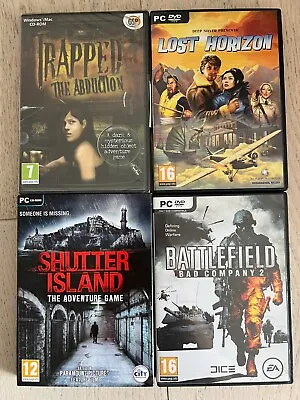 4x PC-DVD Games Bundle - Battlefield 2 Shutter Island Lost Horizon Trapped • £5.99