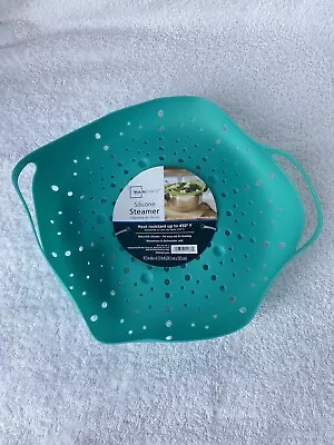 Mainstays  Silicone Vegetable Steamer Green Works With 9.5 Inch Diameter Pots • $12