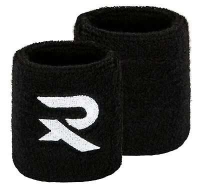 Sports Wrist Sweatbands X 2 Black Cotton Wristbands Squash Tennis 80s Fitness • £6.79