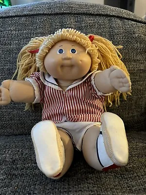 1983 Cabbage Patch Kid Girl Tan Butterscotch Hair Blue Eyes • $39