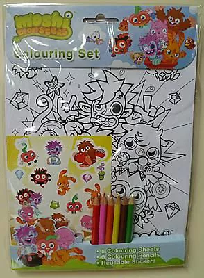£2.99 • Buy Moshi Monsters Colouring Set With Pencils, Stickers, Ideal Gift 