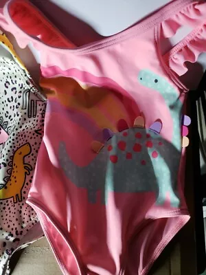 Swimming  Costume Bundle 6 To 12 Months Baby Girl DINOSAUR Theme • £1.99