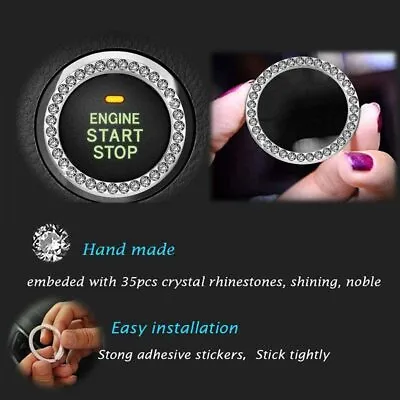 Bling Diamond Car Start Engine Ignition Button Decor Ring Cover Crystal Sticker • $9.68