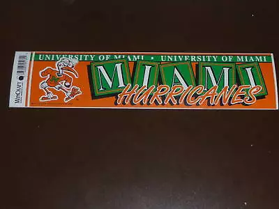 Miami Hurricanes College Bumper Sticker Very Colorful • $2.99