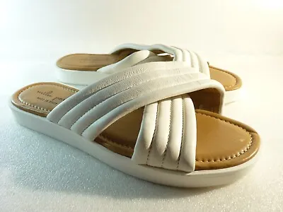 Mila Paoli Women Shoes Sandals Wedge White Slide Size 7.5 SKU 11252 • $27