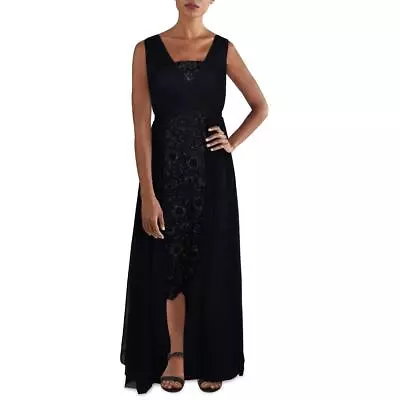 Aidan Mattox Womens Navy Lace Front Embroidered Formal Midi Dress 0  8218 • $21.99