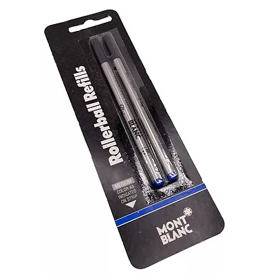Montblanc Authentic Rollerball Pen Refill 2 Pack Medium Blue NEW SEALED - 163 • $35