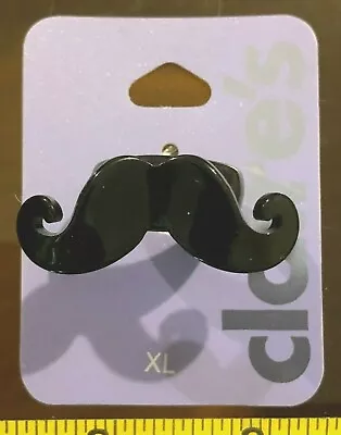 Ring Black Moustache Funny Cute Claires Claire's Extra Large Jewellery RRP £5 • $5.59