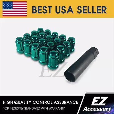 20 Pc Set Spline Tuner Lug Nuts | 1/2  | Green | Ford Mustang Explorer • $28.92