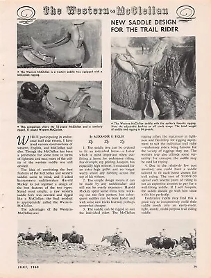 Western McClellan Saddle Civil War Design Trail Rider Horse Vtg Magazine Ad 1968 • $39.05