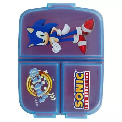 Sonic Kids Character 3 Compartment Sandwich Lunch Box Licenced Item • £12