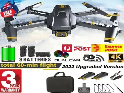 $58.95 • Buy Pro 5G 4K GPS Drone 3 Batteries HD Camera Drones WiFi FPV Foldable RC Quadcopter