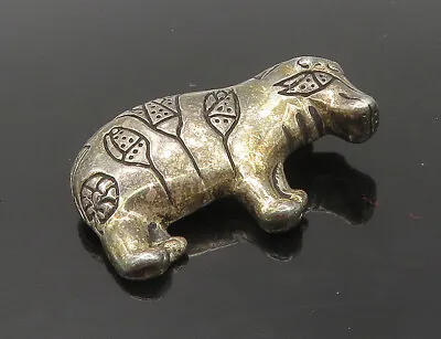 MMA 925 Sterling Silver - Vintage Flower Etched Detail Lamb Brooch Pin - BP6763 • $47.25