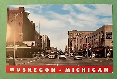 MUSKEGON MICHIGAN MI Western Avenue Postcard Unposted • $5