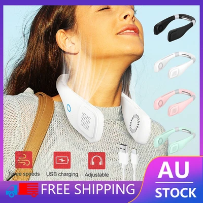 $3.99 • Buy Hanging Neck Fan Travel USB Charging Portable Fan Lazy Creative Sports Fan Tool