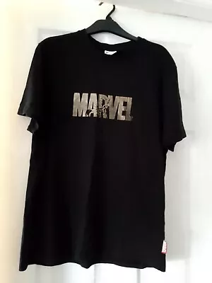 Mens Size L Black Marvel T-shirt • £2.50