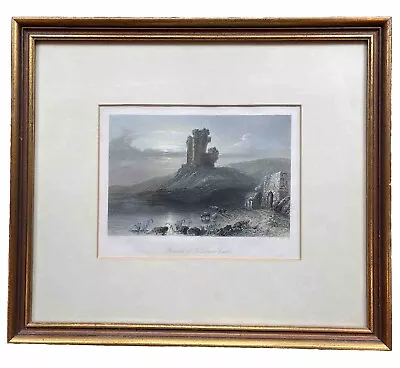 Antique Engraving WH Bartlett C. 1830 Remains Of Kilcolman Castle Ireland Framed • $45