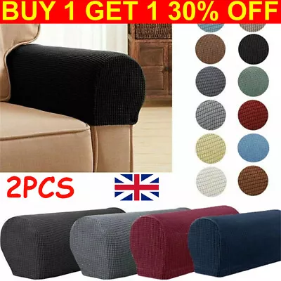 2PCS Armchair Covers Chair Arm Protector Cover Sofa Stretch Armrest Slip Cover • £5.99