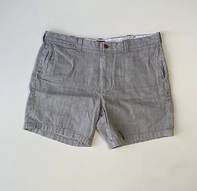 J. Crew Short Men 36x9 (36x6) Baird McNUTT Linen Chino Gray Stanton Preppy • $13.99