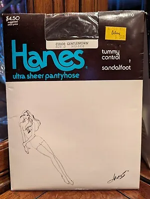 Rare Vintage Hanes Ultra Sheer Tummy Control Pantyhose 710 Gentlebrown  Size D • $9.85