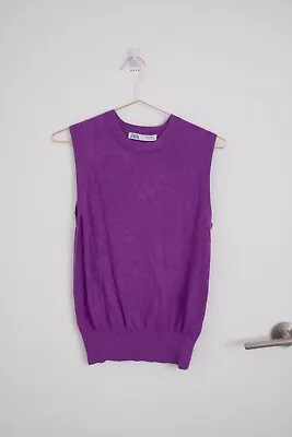 Zara Purple Sleeveless Knit Top Size M • $10