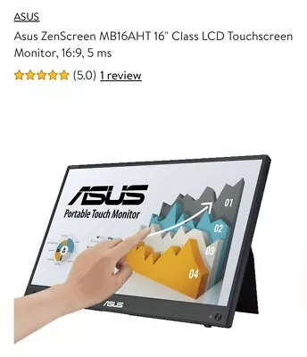 ASUS ZenScreen Touch MB16AHT 15.6  Full HD @ 60Hz IPS Mini-HDMI Portable Monitor • $200