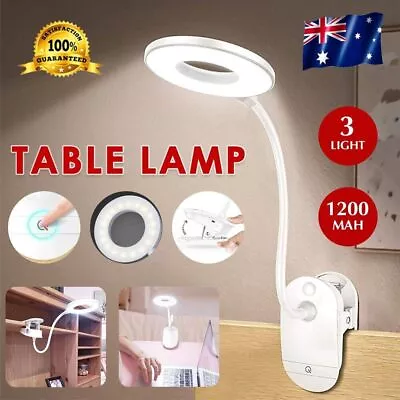 Flexible Clamp Clip-On LED Light Reading Table Desk Bed Bedside Night USB Lamp • $12.71