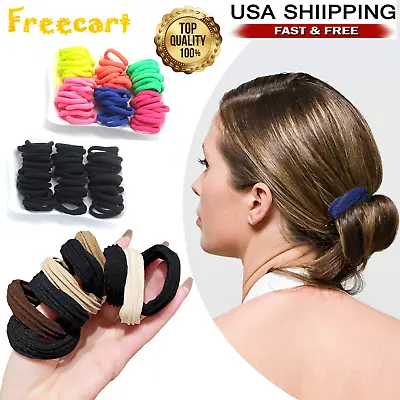 Men Women Hair Ties Soft Seamless Hair Bands Fr Thick Thin Hair Ponytail Holders • $8.96
