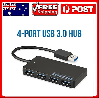 $14.95 • Buy NEW 4 Port USB 3.0 Hub Speed Extender Expansion Cable Power Splitter  Extension