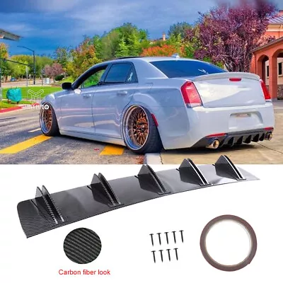 For Chrysler 300 C SRT Carbon Rear Bumper Diffuser 10 Fins Spoiler Lip Splitter • $41.49