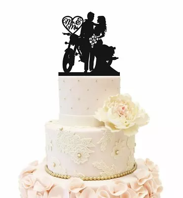 Motorcycle Wedding Cake Topper Anniversary Wedding Party Decorations Gifts • $17.99