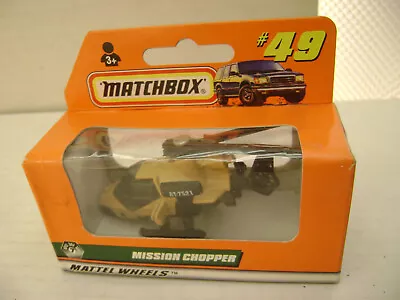 1997 Matchbox Superfast #46 Tan Military Mission Chopper Helicopter New In Box • $9.99