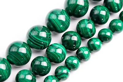 Genuine Natural Deep Green Malachite Grade AA Round Loose Beads 4-5/5/6/8/10MM • $5.79