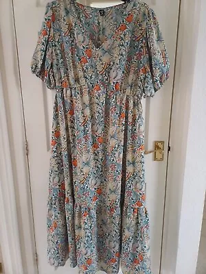 Pretty Boho Floral Tiered Summer Floaty Dress 👗  3XL 4XL 22 24 ? Upto 26  Bust • £14